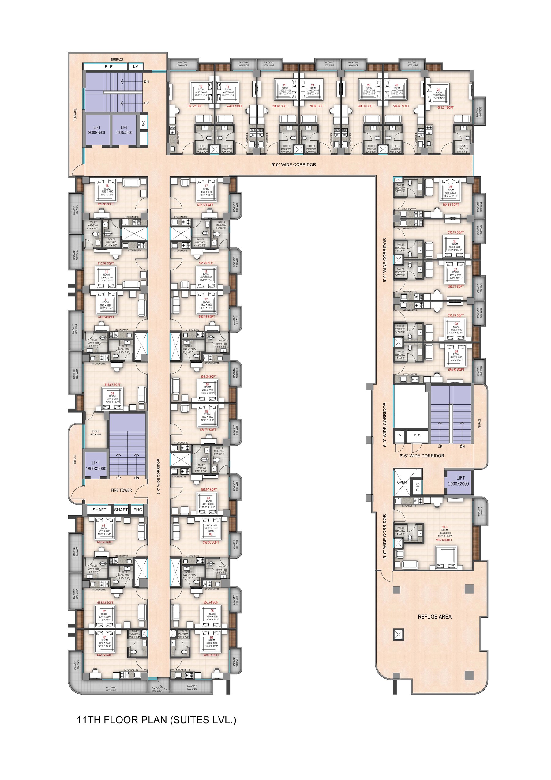 Supplied Delta Square 11th floor floor plan