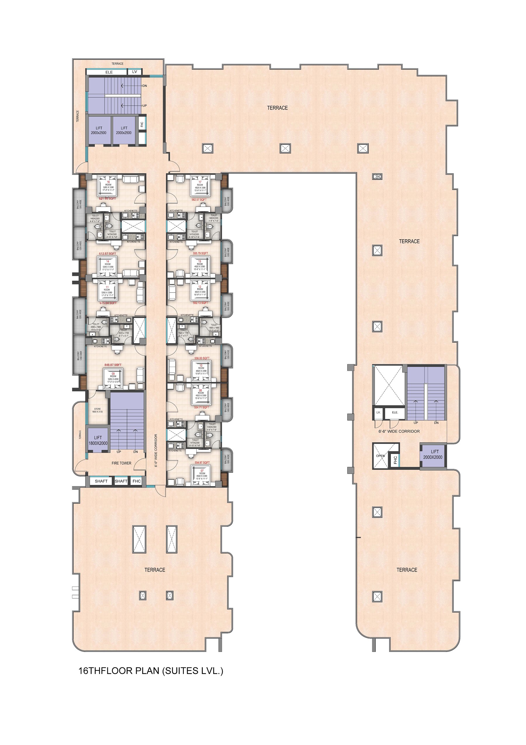 Supplied Delta Square 16th floor floor plan