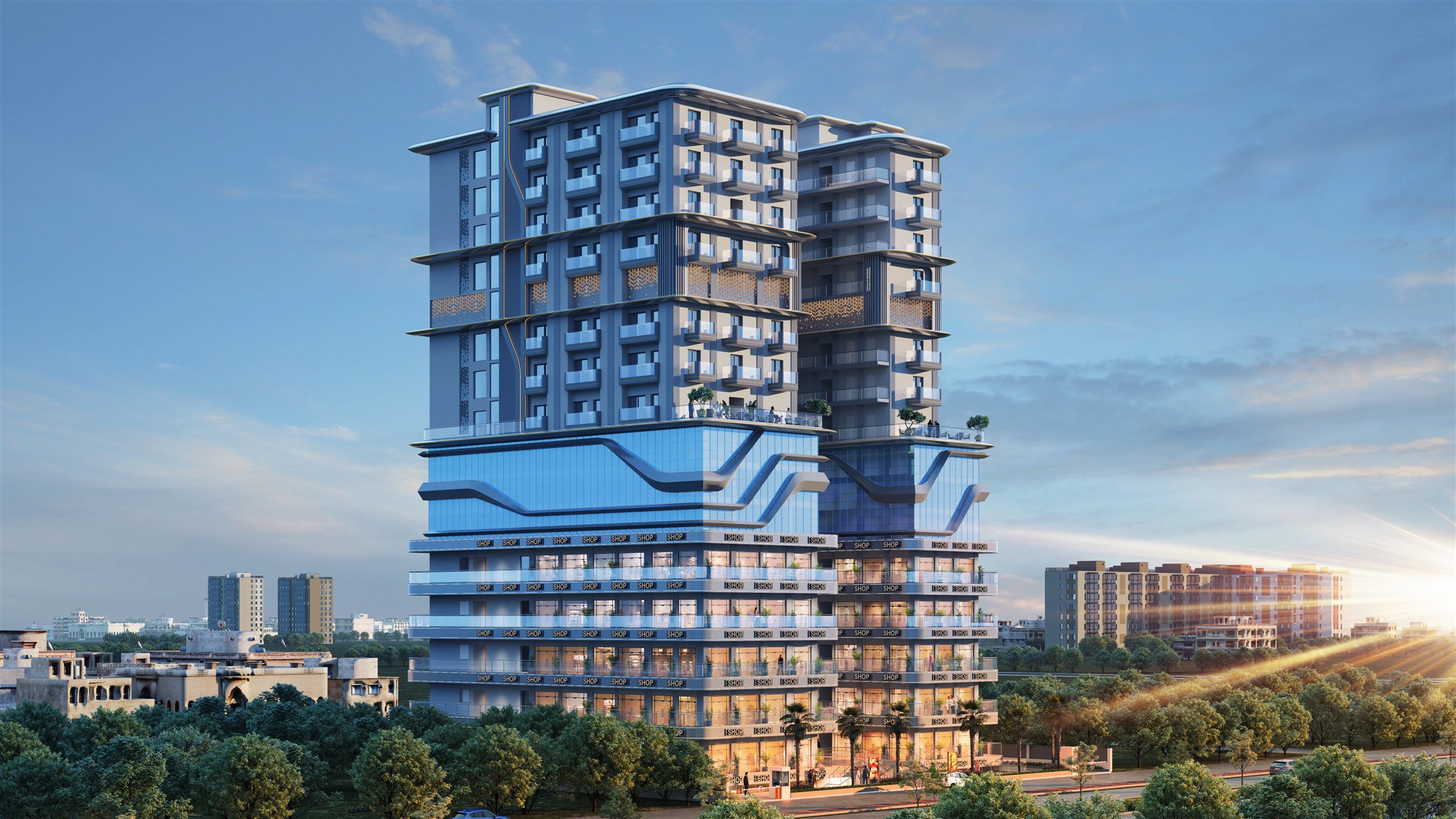 Artistic impression of a Delta Square exterior elevation